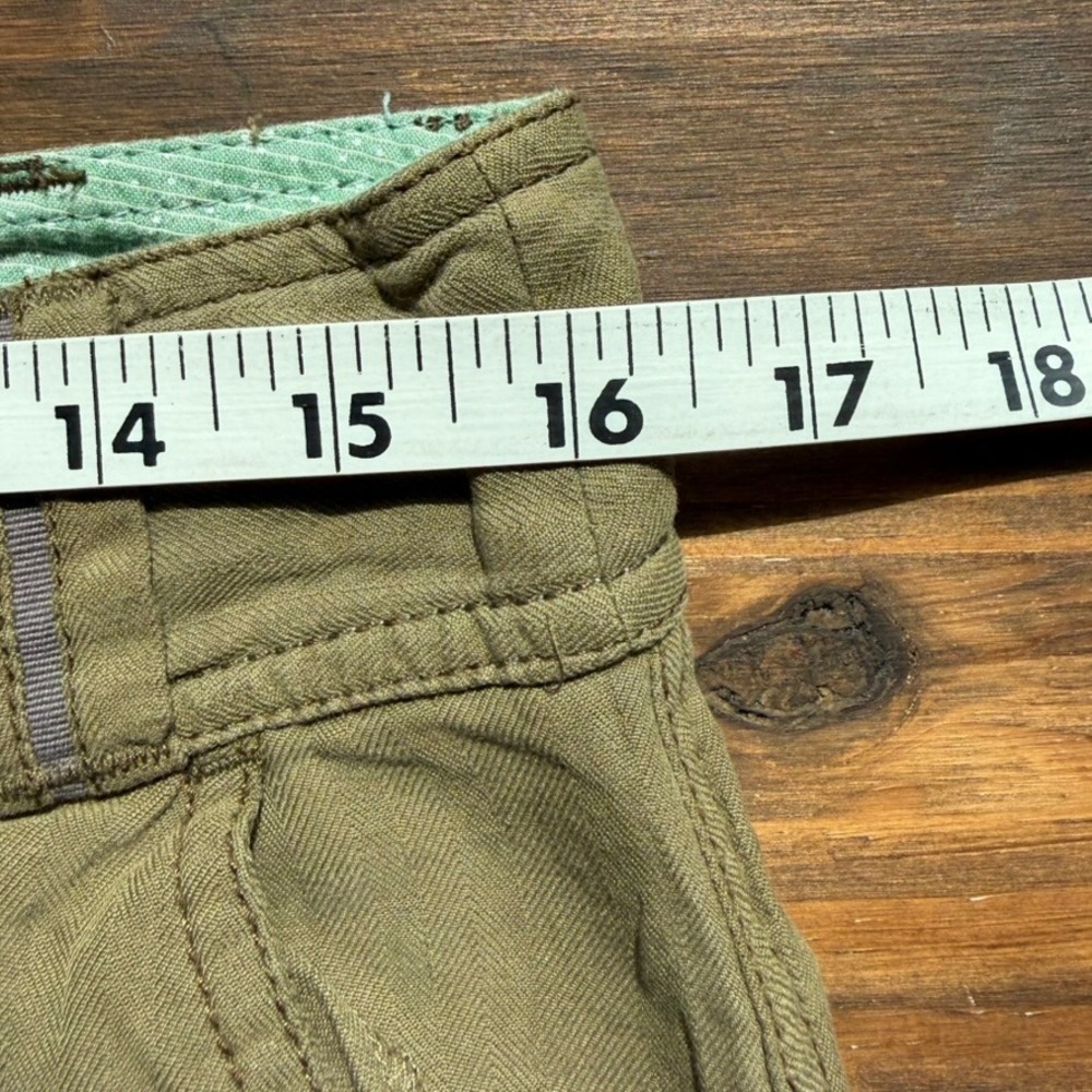 Hei Hei Anthropologie Silk Cotton Cargo Capri Pants Size 8 Olive Green Utility - Picture 8 of 10